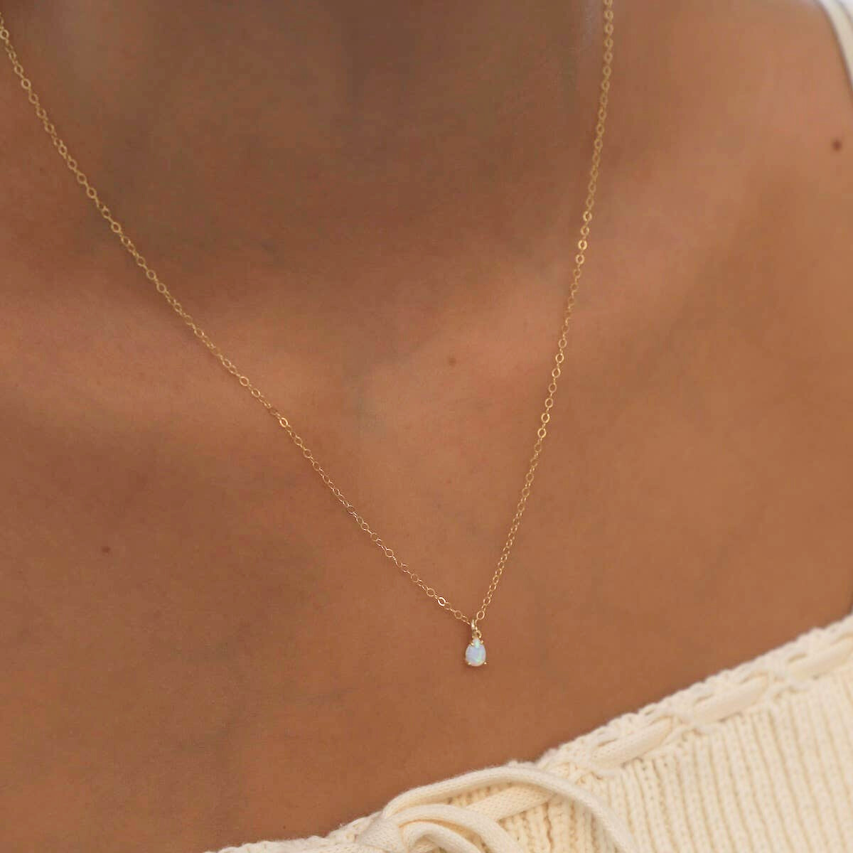 Opal Teardrop Necklace